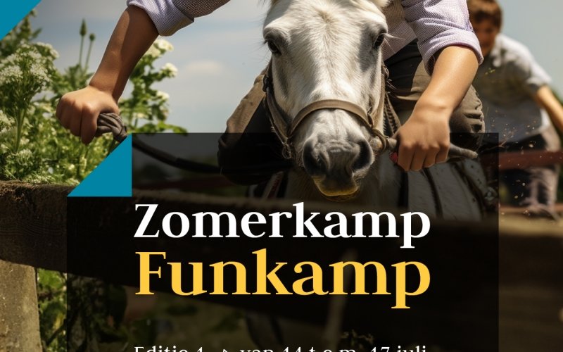 Zomerkamp 4 - Funkamp 22 juli tem 25 juli 2025 - Inclusief huur pony/paard 220 Euro